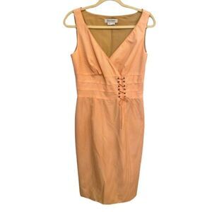 Kay Unger Sheath Dress V-Neck Midi